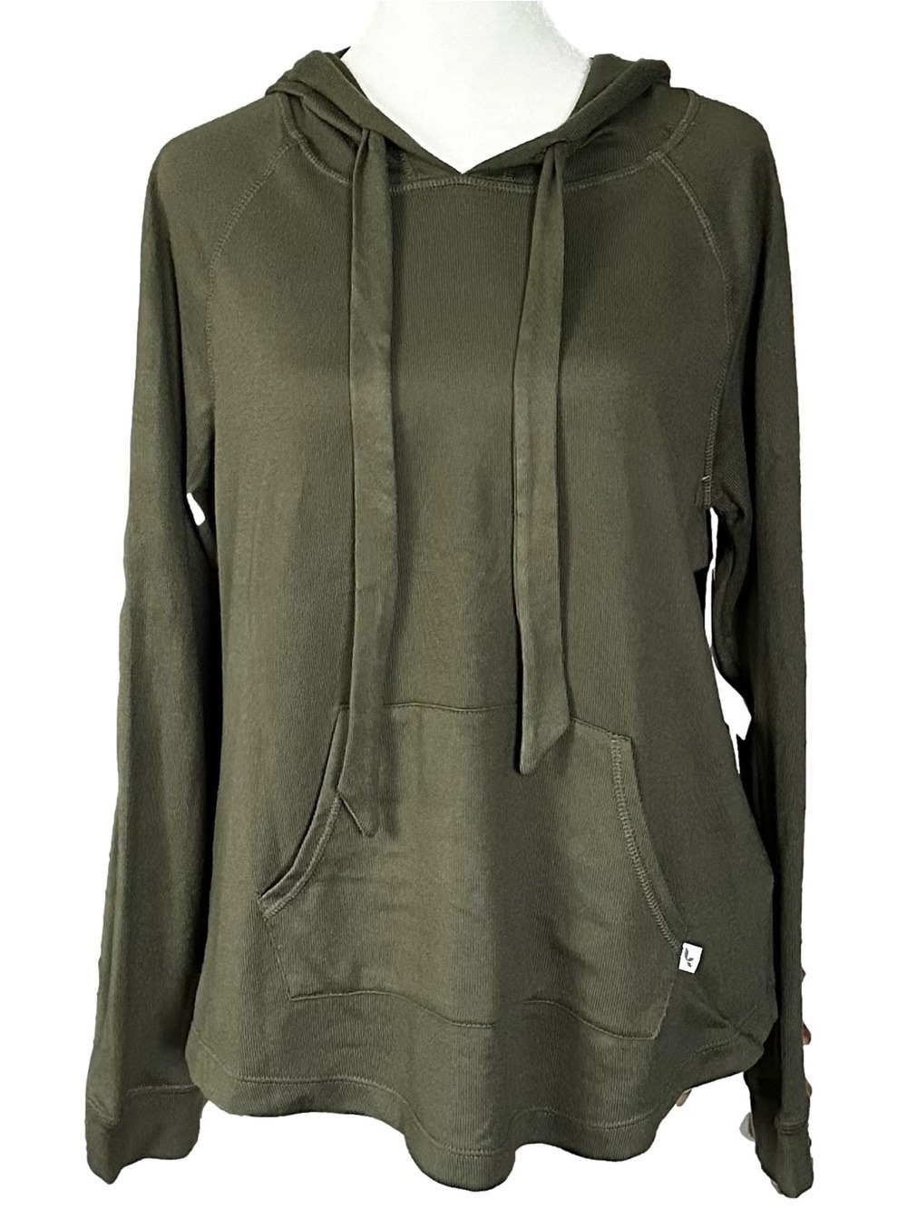 Koolaburra by UGG Knit Sweater Elbow Patch Hoodie Pullover Green Size Small